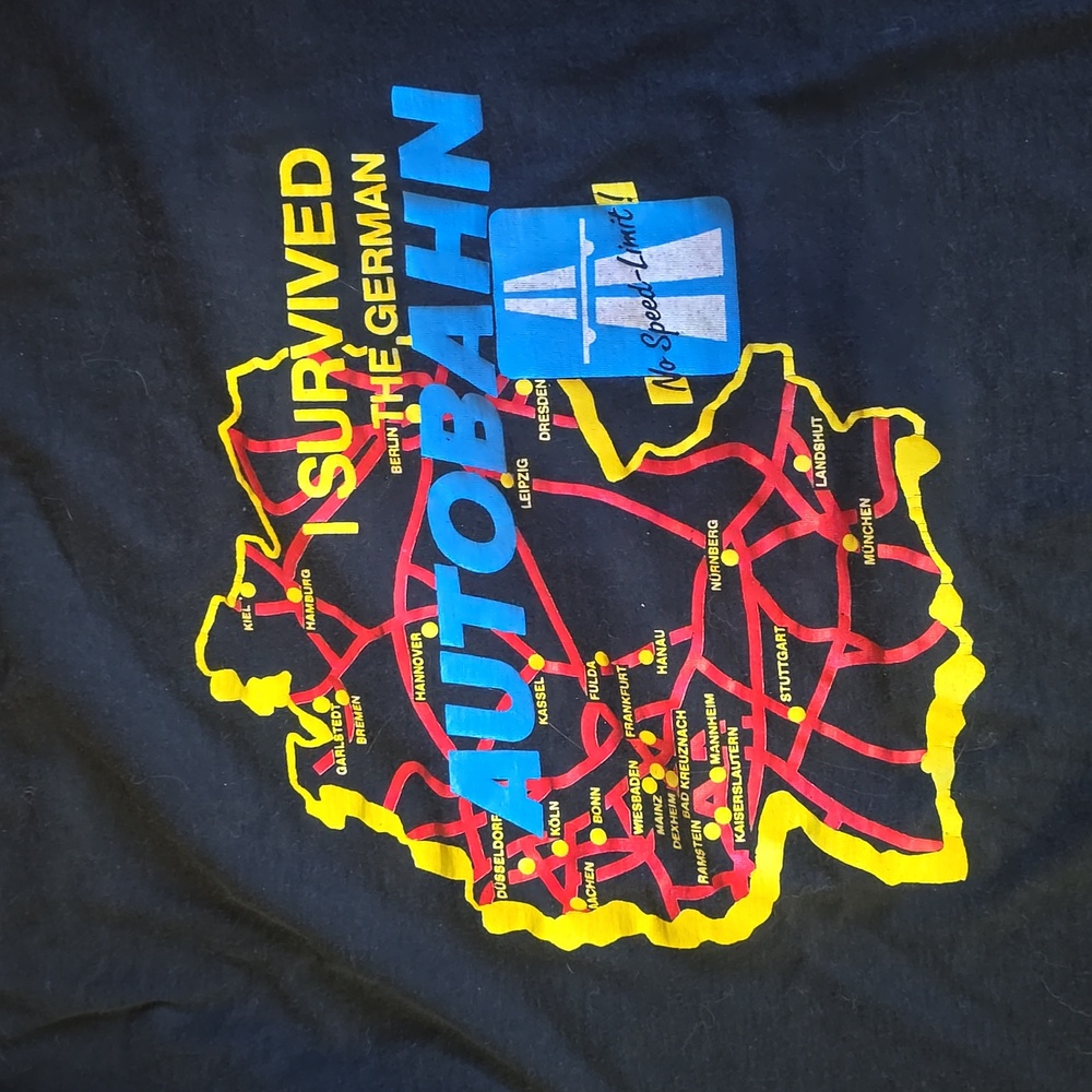 Vintage T-Shirt I Survived The German Autobahn Size XXL Black